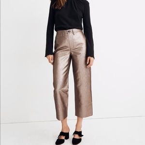 Madewell Wide Leg Crop Metallic Pants